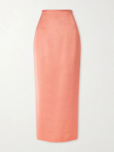  Khaite Khaite - Winton Satin Midi Skirt - Coral 