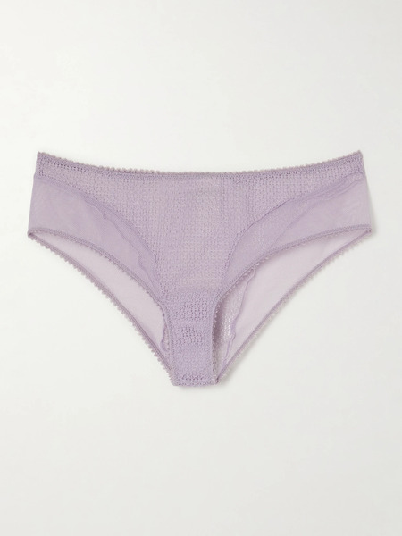  Kiki De Montparnasse Kiki De Montparnasse - Crocheted Lace And Mesh Briefs - Lilac 