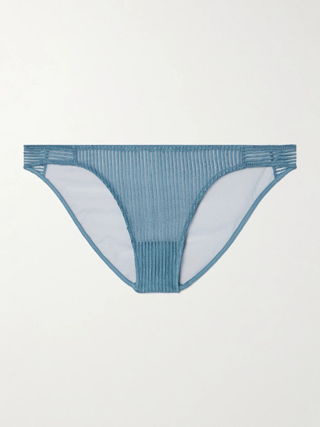  Kiki De Montparnasse Kiki De Montparnasse - Embroidered Tulle Briefs - Blue 