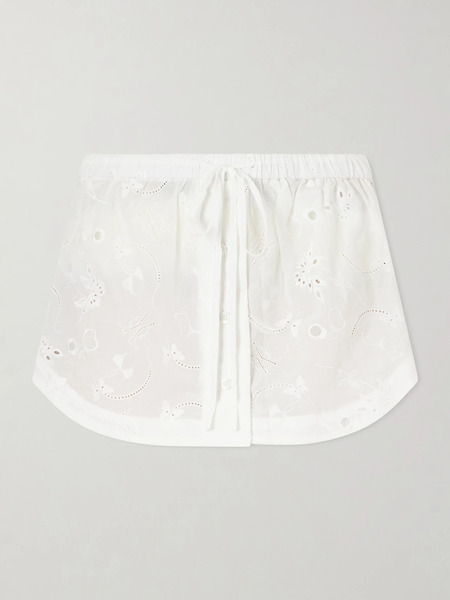  Kiki De Montparnasse Kiki De Montparnasse - Simone Broderie Anglaise Cotton Mini Skirt - Ivory 