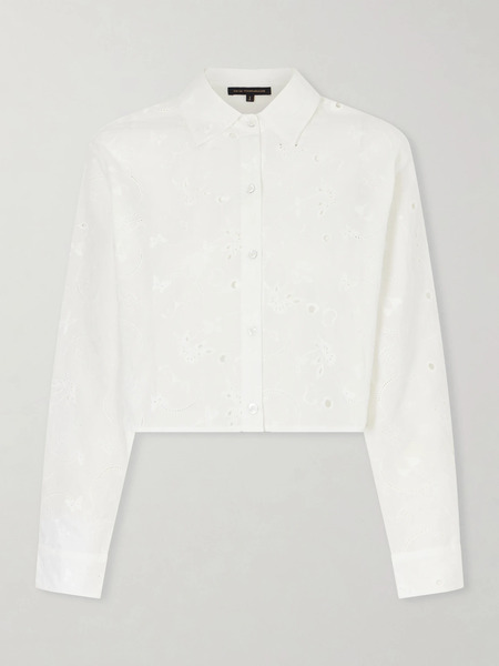  Kiki De Montparnasse Kiki De Montparnasse - Simone Cropped Broderie Anglaise Cotton Shirt - Ivory 