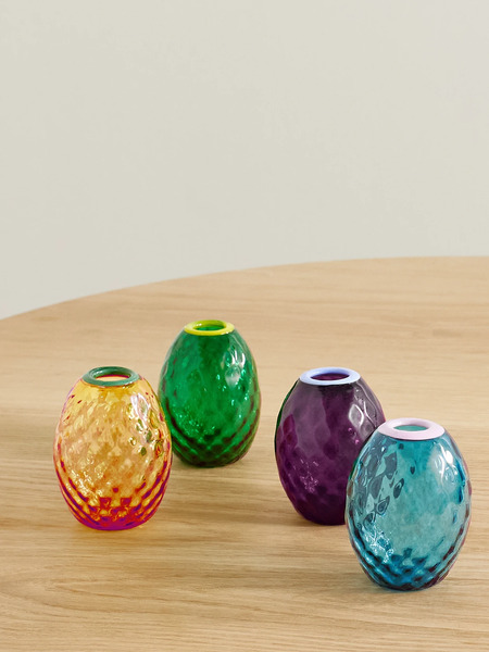  La Doublej La Doublej - Baby Egg Set Of Four Murano Glass Vases - Multi 