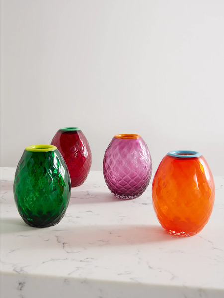  La Doublej La Doublej - Baby Egg Set Of Four Murano Glass Vases - Multi 