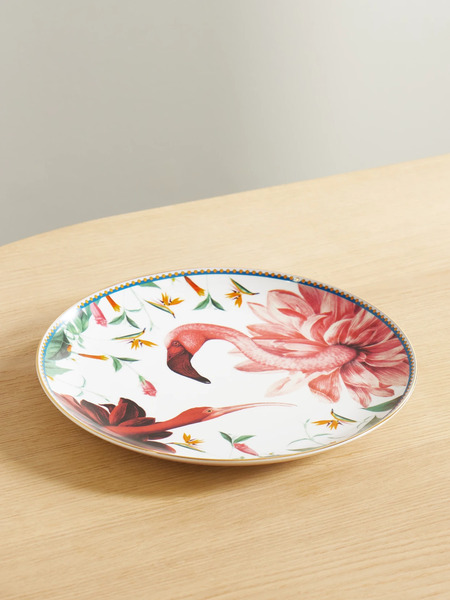  La Doublej La Doublej - + Beto Val Gold-plated Painted Porcelain Plate - Multi 