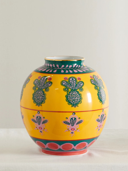  La Doublej La Doublej - Bubble Gold-plated Porcelain Vase - Yellow 
