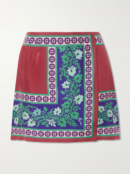  La Doublej La Doublej - Foulard Printed Silk Mini Skirt - Multi 