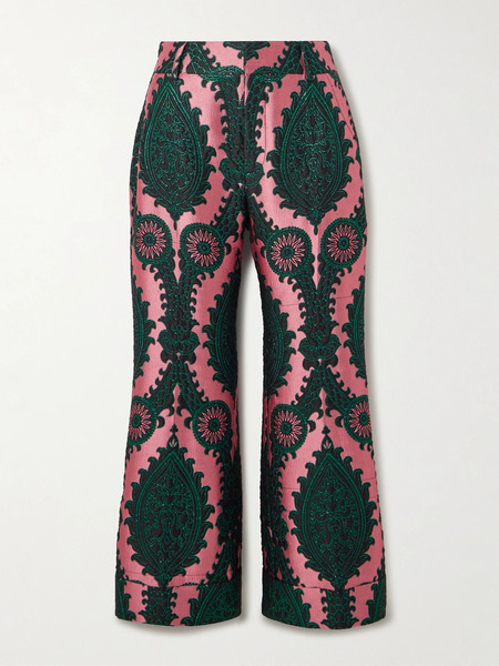  La Doublej La Doublej - Hendrix Metallic Jacquard Straight-leg Pants - Multi 