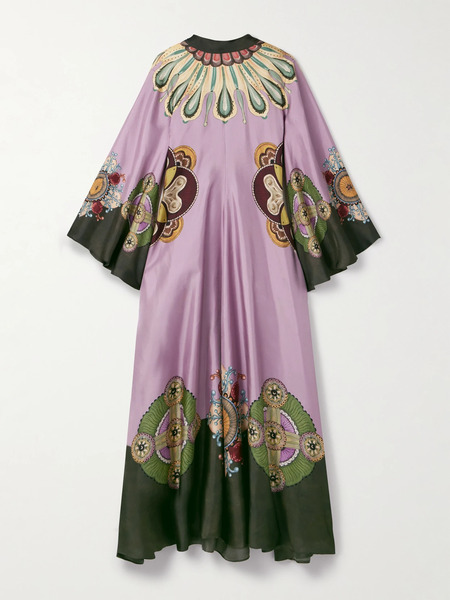  La Doublej La Doublej - Icon Magnifico Printed Silk-twill Maxi Dress - Purple 