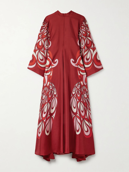  La Doublej La Doublej - Icon Magnifico Printed Silk-twill Maxi Dress - Red 
