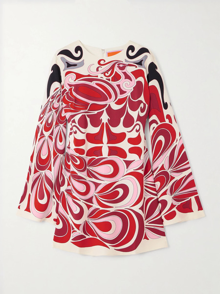  La Doublej La Doublej - Icon Supremes Printed Crepe Mini Dress - Red 