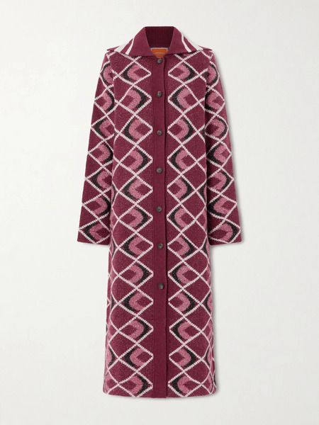  La Doublej La Doublej - Jacquard-knit Coat - Pink 