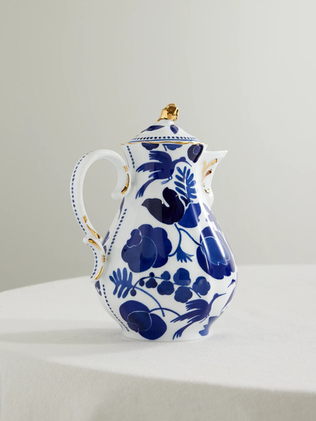  La Doublej La Doublej - Mama Gold-plated Porcelain Teapot - Blue 