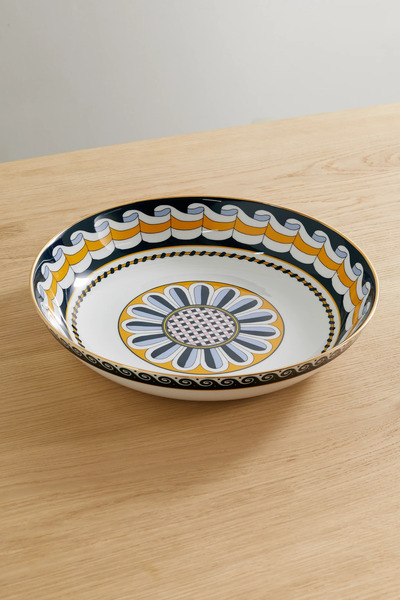  La Doublej La Doublej - Napoli Printed Poreclain Pasta Bowl - Blue 