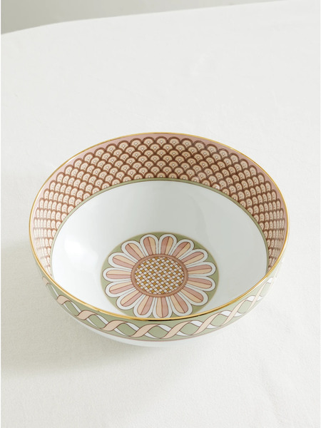  La Doublej La Doublej - Odysseus Gold-plated Porcelain Serving Bowl - Pink 
