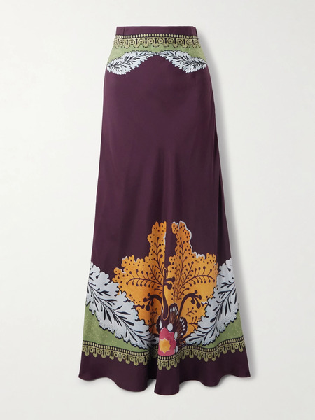  La Doublej La Doublej - Printed Silk-twill Maxi Skirt - Multi 