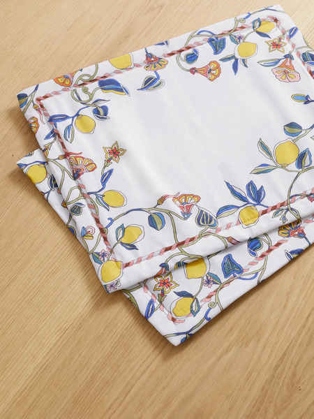  La Doublej La Doublej - Set Of Two Printed Linen Placemats - White 