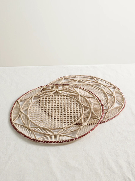  La Doublej La Doublej - Set Of Two Raffia Placemats - Neutral 