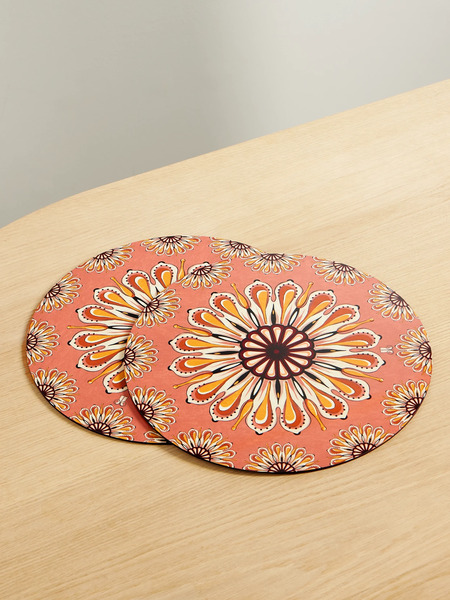  La Doublej La Doublej - Set Of Two Wood Placemats - Beige 