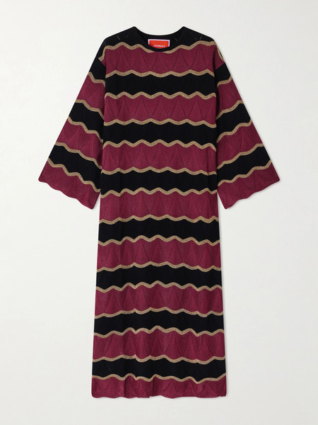  La Doublej La Doublej - Striped Cotton-blend Midi Dress - Red 