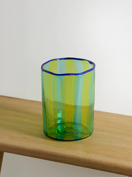  La Doublej La Doublej - Torretta Striped Murano Glass Vase - Green 