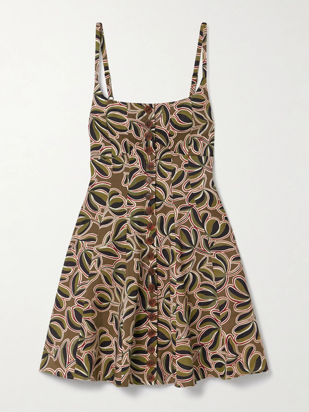 La Ligne La Ligne - Alba Printed Linen-blend Mini Dress - Green 
