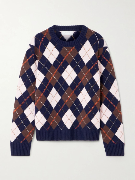 La Ligne La Ligne - Hamish Argyle Wool And Cashmere-blend Sweater - Navy 
