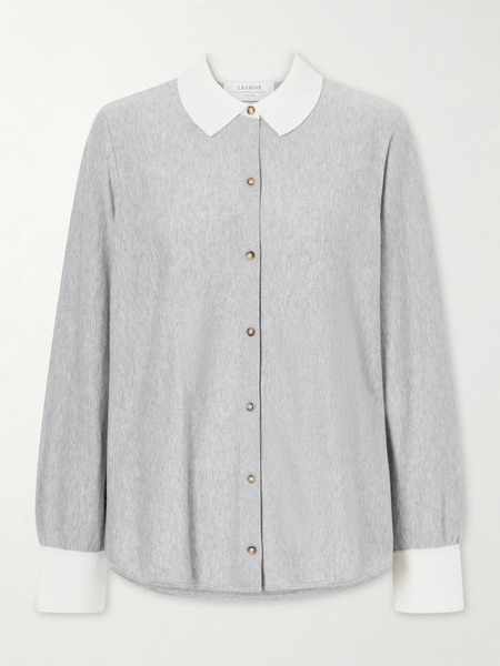  La Ligne La Ligne - Knitted Cotton-blend Shirt - Gray 