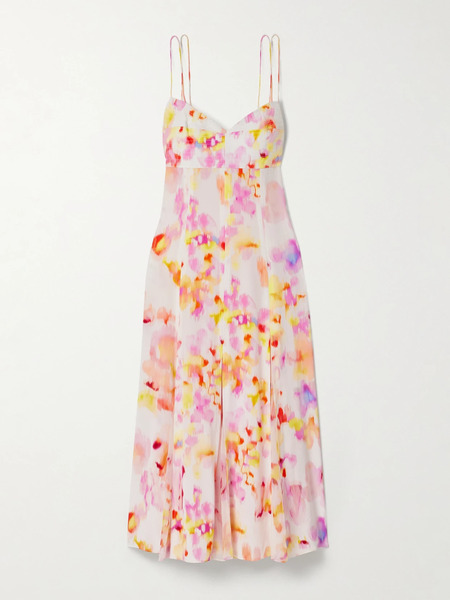  La Ligne La Ligne - Luca Printed Silk Midi Dress - Pink 