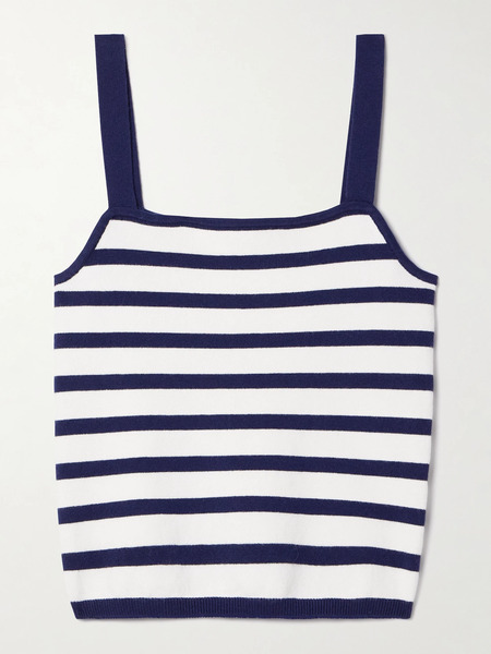  La Ligne La Ligne - Striped Cotton-blend Tank - Navy 