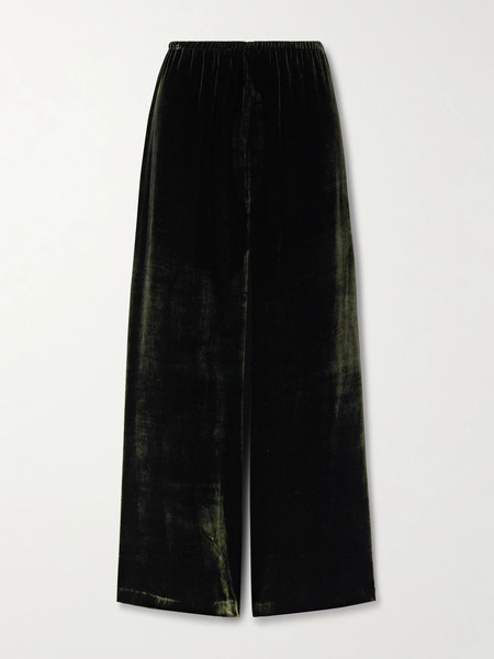  La Ligne La Ligne - Velvet Wide-leg Pants - Green 