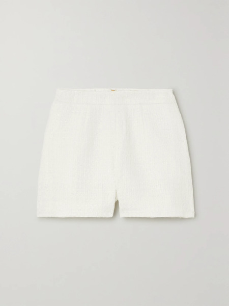  L'agence L'agence - Ashton Bouclé Straight-leg Shorts - White 