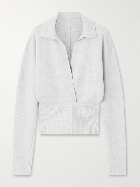  Lanvin Lanvin - Convertible Wool-blend Sweater - Light Gray 