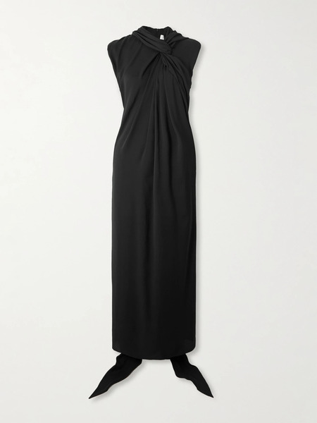  Lanvin Lanvin - Draped Crepe De Chine Maxi Dress - Black 