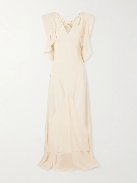  Lanvin Lanvin - Ruffled Silk-georgette Gown - Cream 