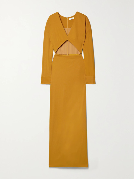  Lapointe Lapointe - Cutout Crepe Maxi Dress - Mustard 