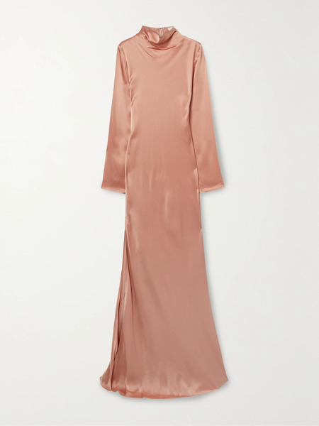  Lapointe Lapointe - Draped Satin Gown - Antique Rose 