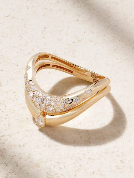  L'atelier Nawbar L'atelier Nawbar - Boa Stackable Set Of Two 18-karat Gold Diamond Rings - 5 