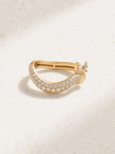  L'atelier Nawbar L'atelier Nawbar - 18-karat Gold Diamond Single Hoop Earring - One Size 