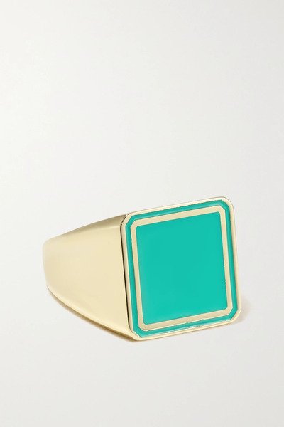  Lauren Rubinski Lauren Rubinski - 14-karat Gold And Enamel Ring - Green 