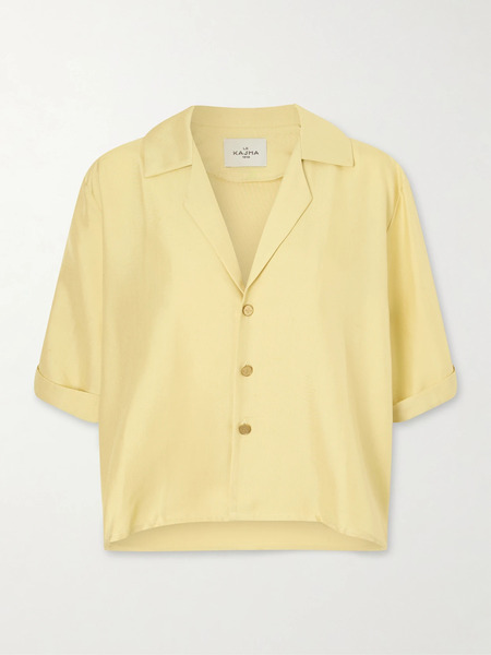  Le Kasha Le Kasha - Abnus Cropped Silk Shirt - Yellow 