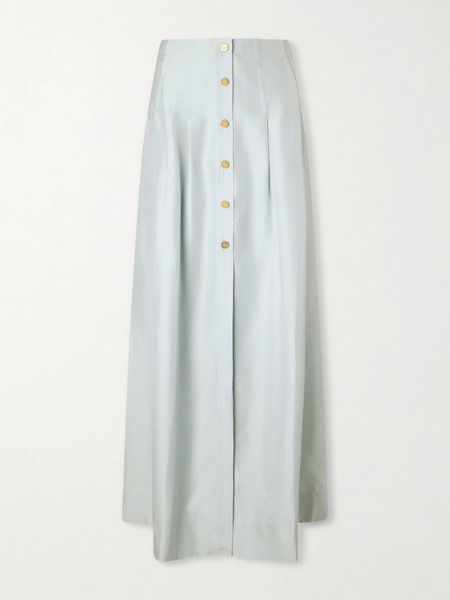  Le Kasha Le Kasha - Amou Pleated Silk Maxi Skirt - Sky Blue 