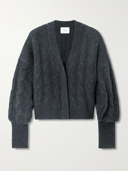  Le Kasha Le Kasha - Baulieu Cable-knit Organic Cashmere Cardigan - Navy 