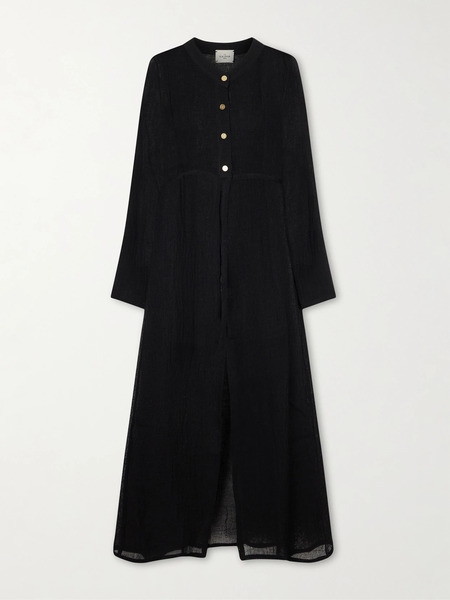  Le Kasha Le Kasha - Bibag Linen Maxi Dress - Black 