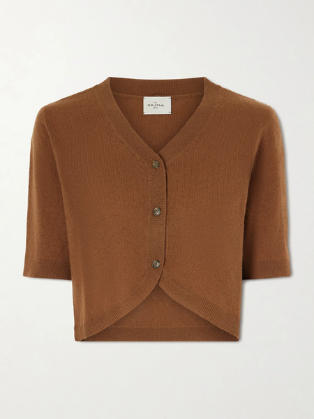  Le Kasha Le Kasha - Fano Cropped Cashmere Cardigan - Brown 