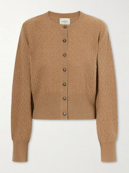  Le Kasha Le Kasha - Gaya Pointelle Knit Cashmere Cardigan - Camel 