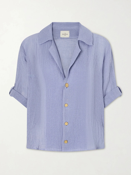  Le Kasha Le Kasha - Minqar Linen Shirt - Blue 