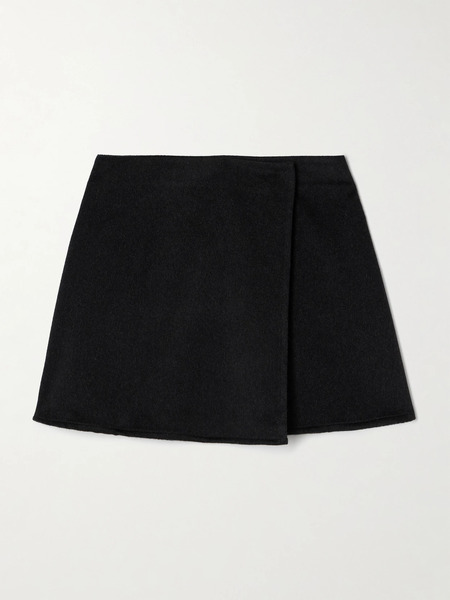  Le Kasha Le Kasha - Skardu Cashmere Wrap Mini Skirt - Dark Gray 
