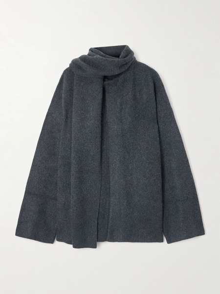  Le Kasha Le Kasha - Spain Scarf-effect Organic Cashmere Cardigan - Navy 