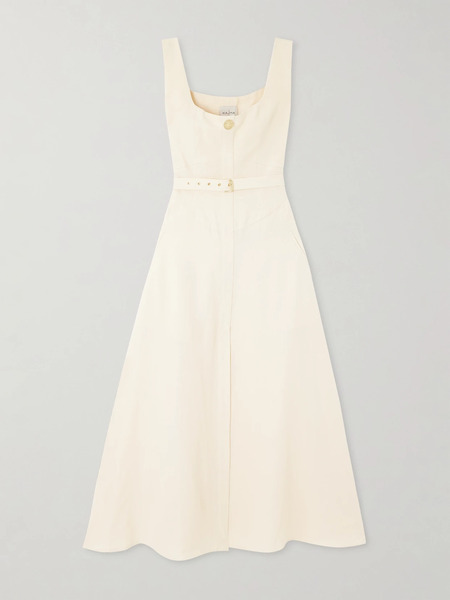  Le Kasha Le Kasha - Subu Belted Linen Midi Dress - Yellow 