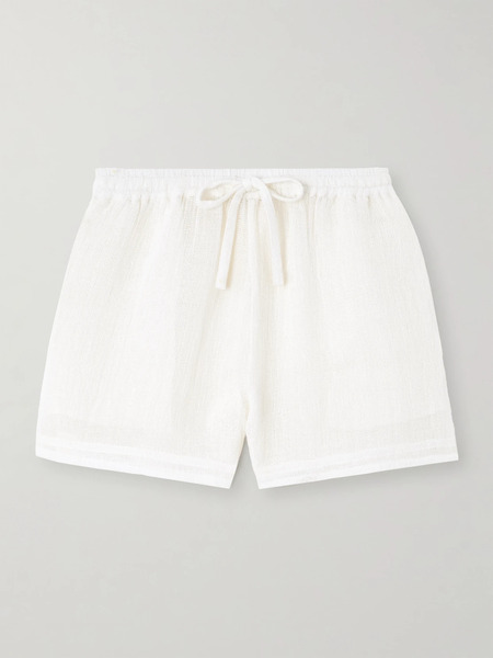  Le Kasha Le Kasha - Tabag Organic Linen-gauze Shorts - White 
